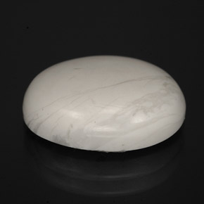 Howlita blanco natural de 6,21 ct, corte óvalo, opaco