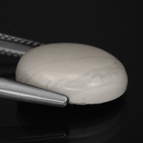 Howlita blanco natural de 6,21 ct, corte óvalo, opaco