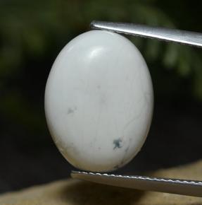 Howlita blanco natural de 8,33 ct, corte óvalo, opaco