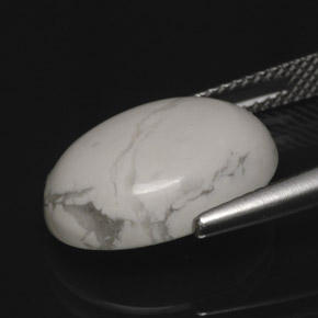 Howlita Blanco verdoso natural de 8.10 ct, Corte Óvalo, Opaco