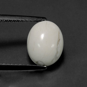 Howlita blanco natural de 2,63 ct, corte óvalo, opaco