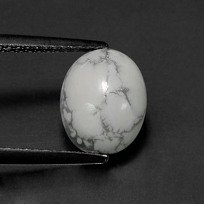 Howlita Blanco verdoso natural de 2.60 ct, Corte Óvalo, Opaco