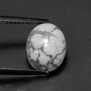Howlita blanco natural de 2,69 ct, corte óvalo, opaco