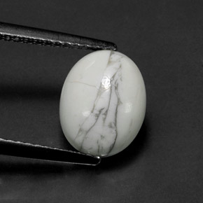 Howlita blanco natural de 2,69 ct, corte óvalo, opaco