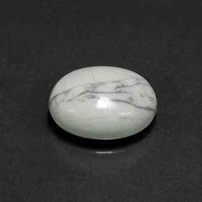Howlita blanco natural de 2,69 ct, corte óvalo, opaco