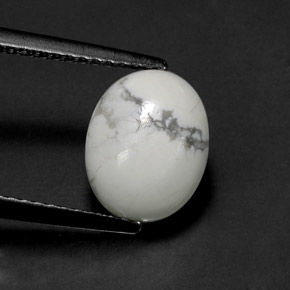Howlita blanco natural de 2,55 ct, corte óvalo, opaco