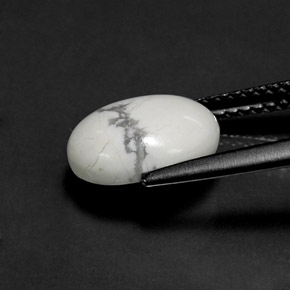 Howlita blanco natural de 2,55 ct, corte óvalo, opaco