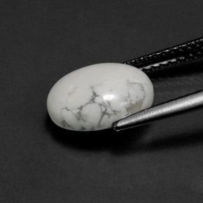 Howlita Blanco verdoso natural de 2.55 ct, Corte Óvalo, Opaco