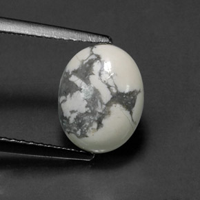 Howlita blanco verdoso natural de 2,66 ct, corte óvalo, opaco