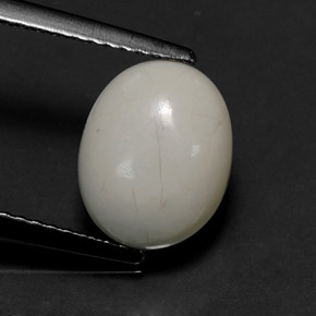 Howlita blanco natural de 2,63 ct, corte óvalo, opaco