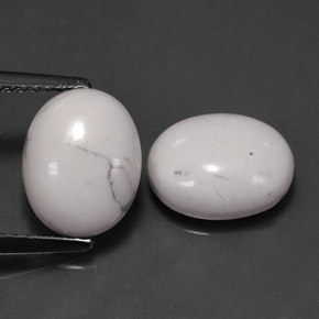 Gemas de howlita blanco natural de  ct, corte óvalo, opaco