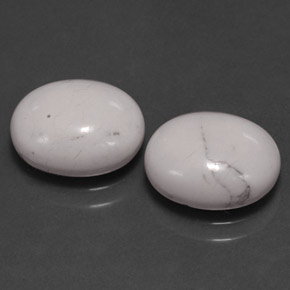 Gemas de howlita blanco natural de  ct, corte óvalo, opaco