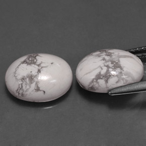 Gemas de howlita blanco natural de  ct, corte óvalo, opaco