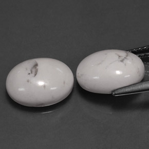 Gemas de Howlita Blanco verdoso natural de  ct, Corte Óvalo, Opaco