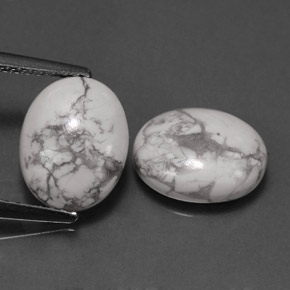 Gemas de Howlita Blanco verdoso natural de  ct, Corte Óvalo, Opaco