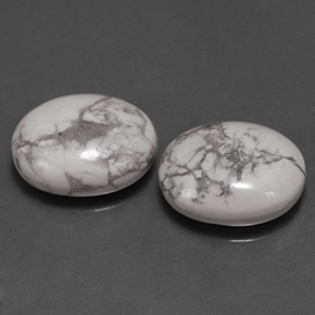 Gemas de Howlita Blanco verdoso natural de  ct, Corte Óvalo, Opaco