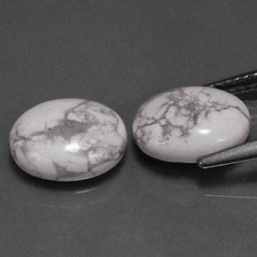 Gemas de Howlita Blanco verdoso natural de  ct, Corte Óvalo, Opaco