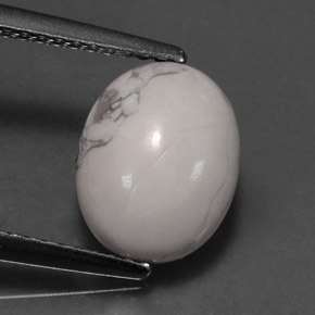 Howlita blanco natural de 2,70 ct, corte óvalo, opaco