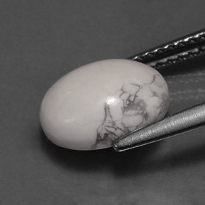 Howlita blanco natural de 2,70 ct, corte óvalo, opaco