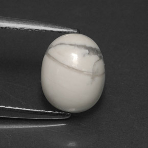 Howlita blanco natural de 2,24 ct, corte óvalo, opaco