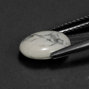 Howlita Blanco verdoso natural de 2.28 ct, Corte Óvalo, Opaco