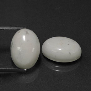 Gemas de howlita blanco natural de 12,74 ct, corte óvalo, opaco
