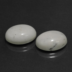Gemas de howlita blanco natural de 12,74 ct, corte óvalo, opaco