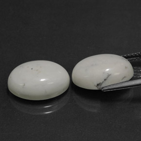 Gemas de howlita blanco natural de 12,74 ct, corte óvalo, opaco