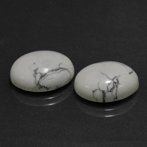 Gemas de howlita blanco natural de  ct, corte óvalo, opaco