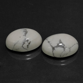 Gemas de howlita blanco natural de  ct, corte óvalo, opaco