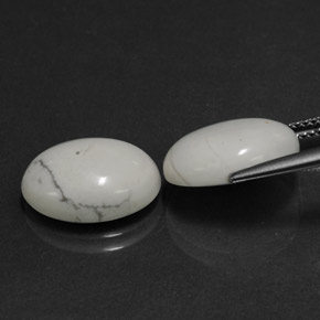Gemas de Howlita Blanco verdoso natural de  ct, Corte Óvalo, Opaco