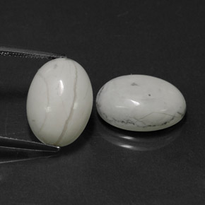 Gemas de howlita blanco natural de 11,68 ct, corte óvalo, opaco
