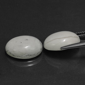 Gemas de howlita blanco natural de 11,68 ct, corte óvalo, opaco