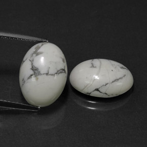 Howlita blanco natural de 11,35 ct, corte óvalo, opaco