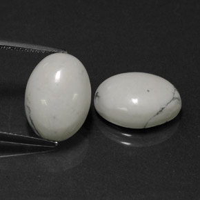 Gemas de howlita blanco natural de 11,94 ct, corte óvalo, opaco