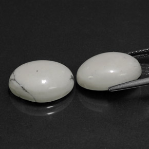 Gemas de howlita blanco natural de 11,94 ct, corte óvalo, opaco