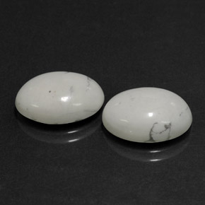 Gemas de howlita blanco natural de  ct, corte óvalo, opaco