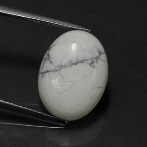 Howlita blanco natural de 7,96 ct, corte óvalo, opaco