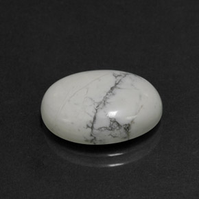 Howlita blanco natural de 7,96 ct, corte óvalo, opaco