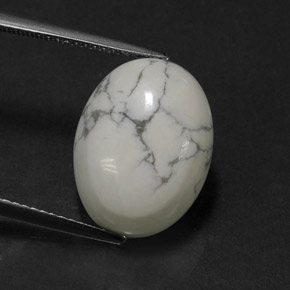 Howlita blanco natural de 8,24 ct, corte óvalo, opaco