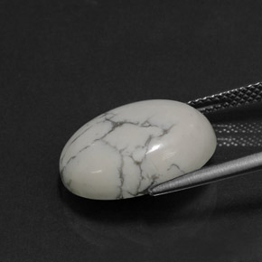 Howlita blanco natural de 8,24 ct, corte óvalo, opaco