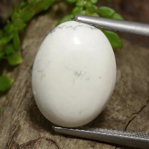 Howlita blanco natural de 7,51 ct, corte óvalo, opaco