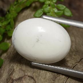 Howlita blanco natural de 7,51 ct, corte óvalo, opaco