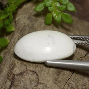 Howlita blanco natural de 7,51 ct, corte óvalo, opaco