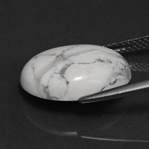 Howlita blanco natural de 7,54 ct, corte óvalo, opaco