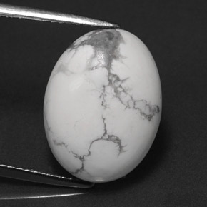 Howlita blanco natural de 8,20 ct, corte óvalo, opaco