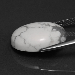 Howlita blanco natural de 8,20 ct, corte óvalo, opaco