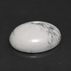 Howlita blanco natural de 7,41 ct, corte óvalo, opaco
