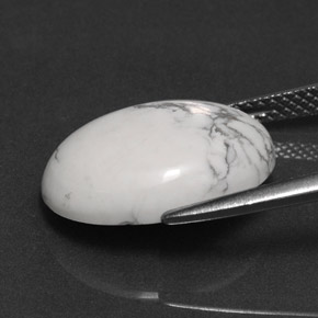 Howlita blanco natural de 7,41 ct, corte óvalo, opaco