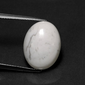 Howlita blanco natural de 8,12 ct, corte óvalo, opaco
